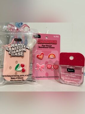 Pink Kiwi Splash Hand Sanitizer Croc Charm Set